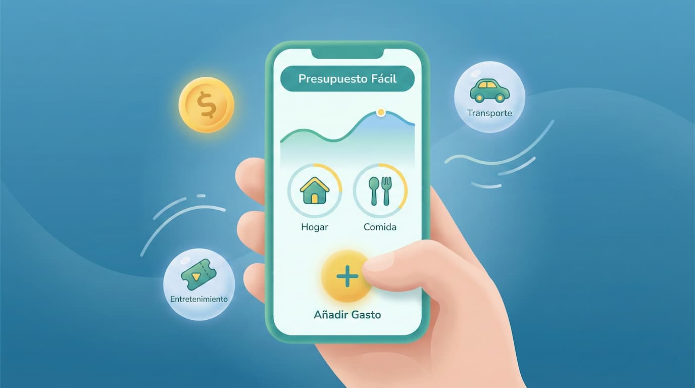 Interfaz simple de presupuesto en un celular